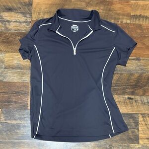 Slazenger Golf‎ Gray Cap Sleeve Pull Over 1/4 Zip Shirt